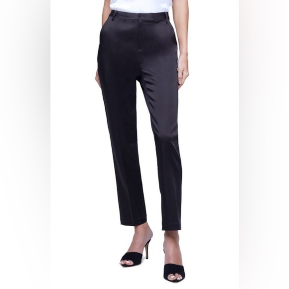 NWT L’Agence Logan Stretch Satin Trousers in 10​​​​​​​